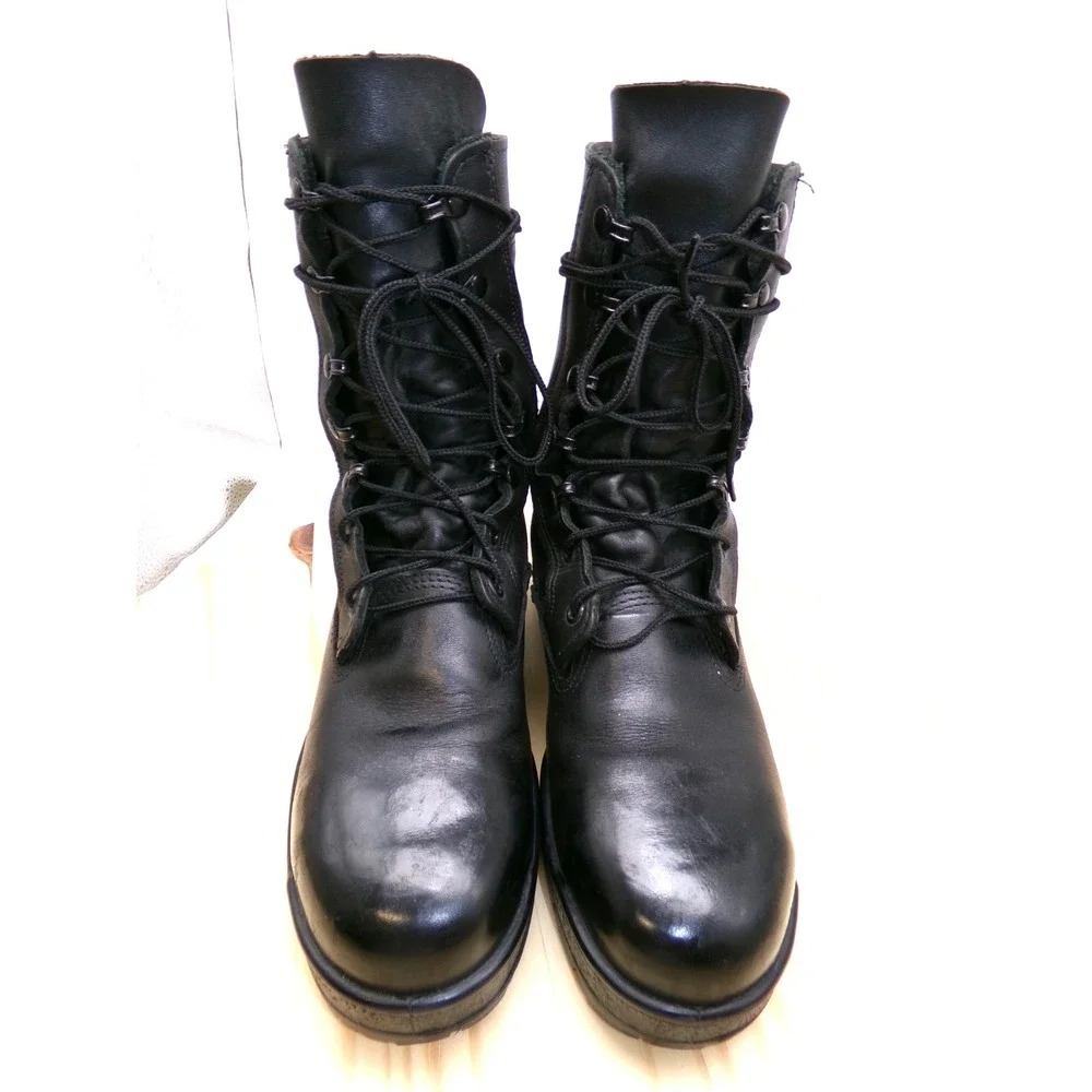 Rocky General Purpose Boots 7.5 EW Black Vibram Sole Steel Toe 808 Navy Inspired